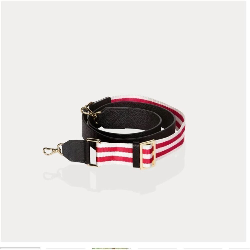 Bandolier thick canvas leather red skye striped  crossbody /belt/strap (no case)